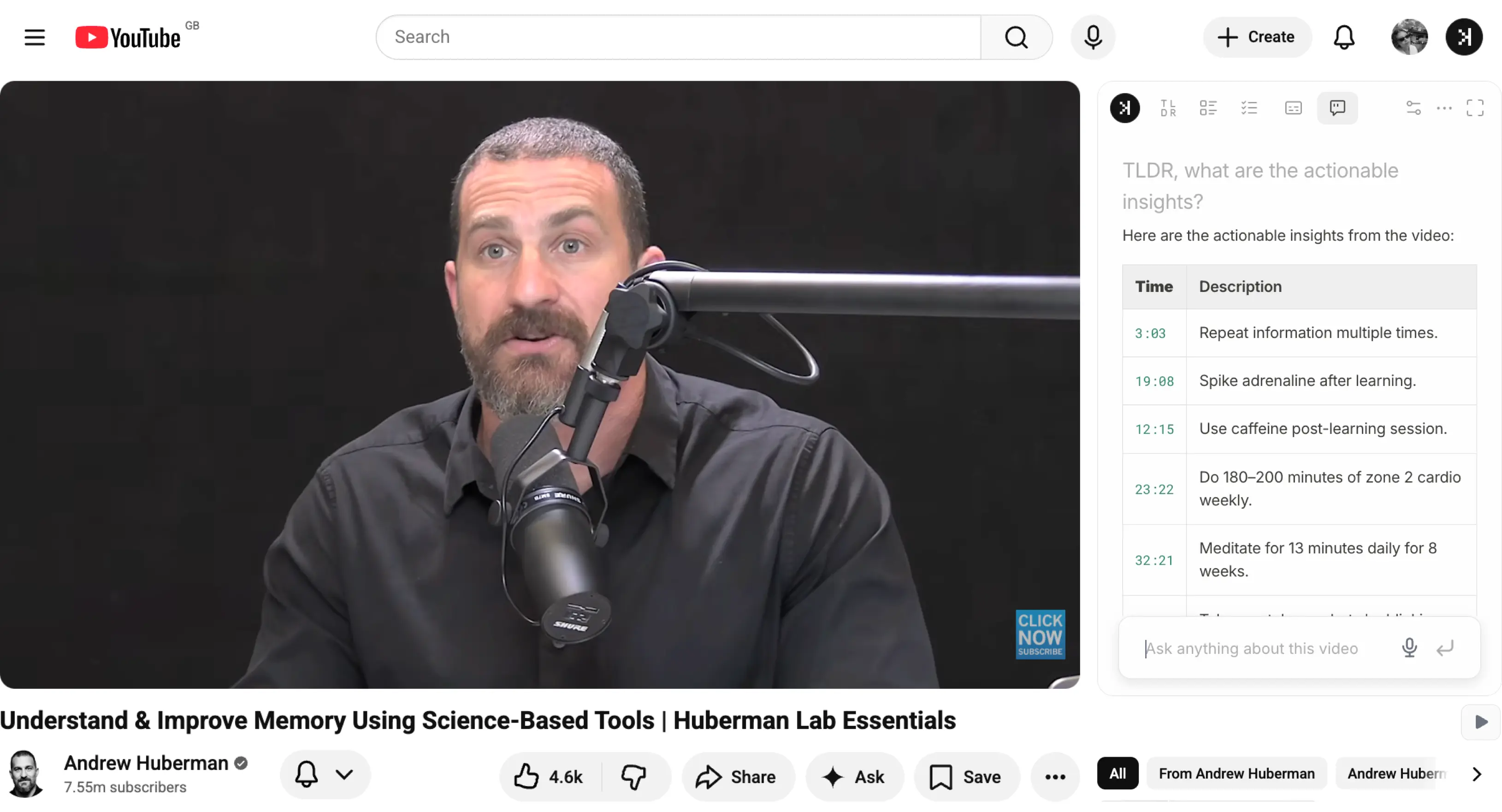 Instantly get answers from YouTube videos with timestamp links in SkipBait chat