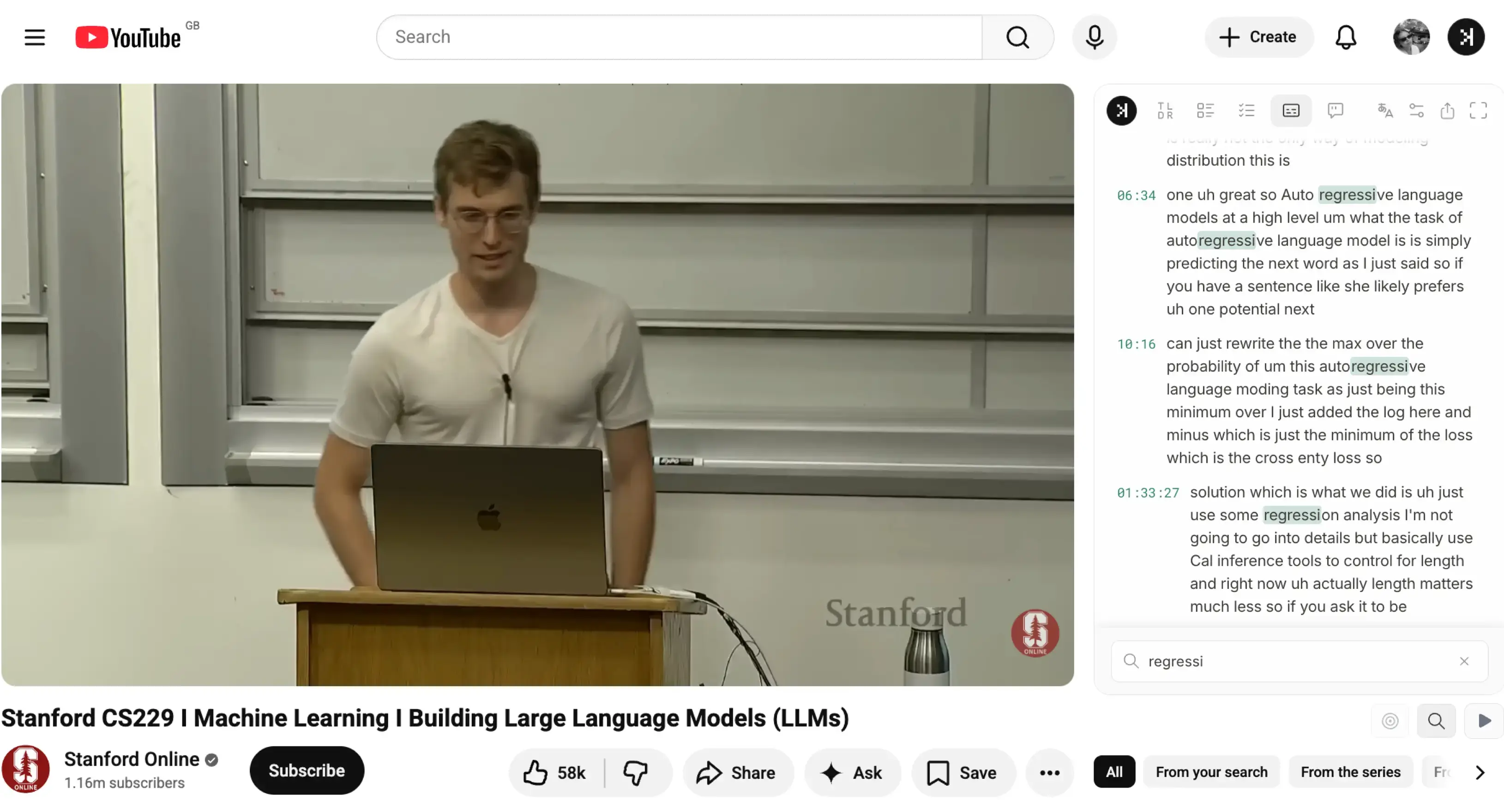 Search YouTube video transcript and jump to timestamps with SkipBait